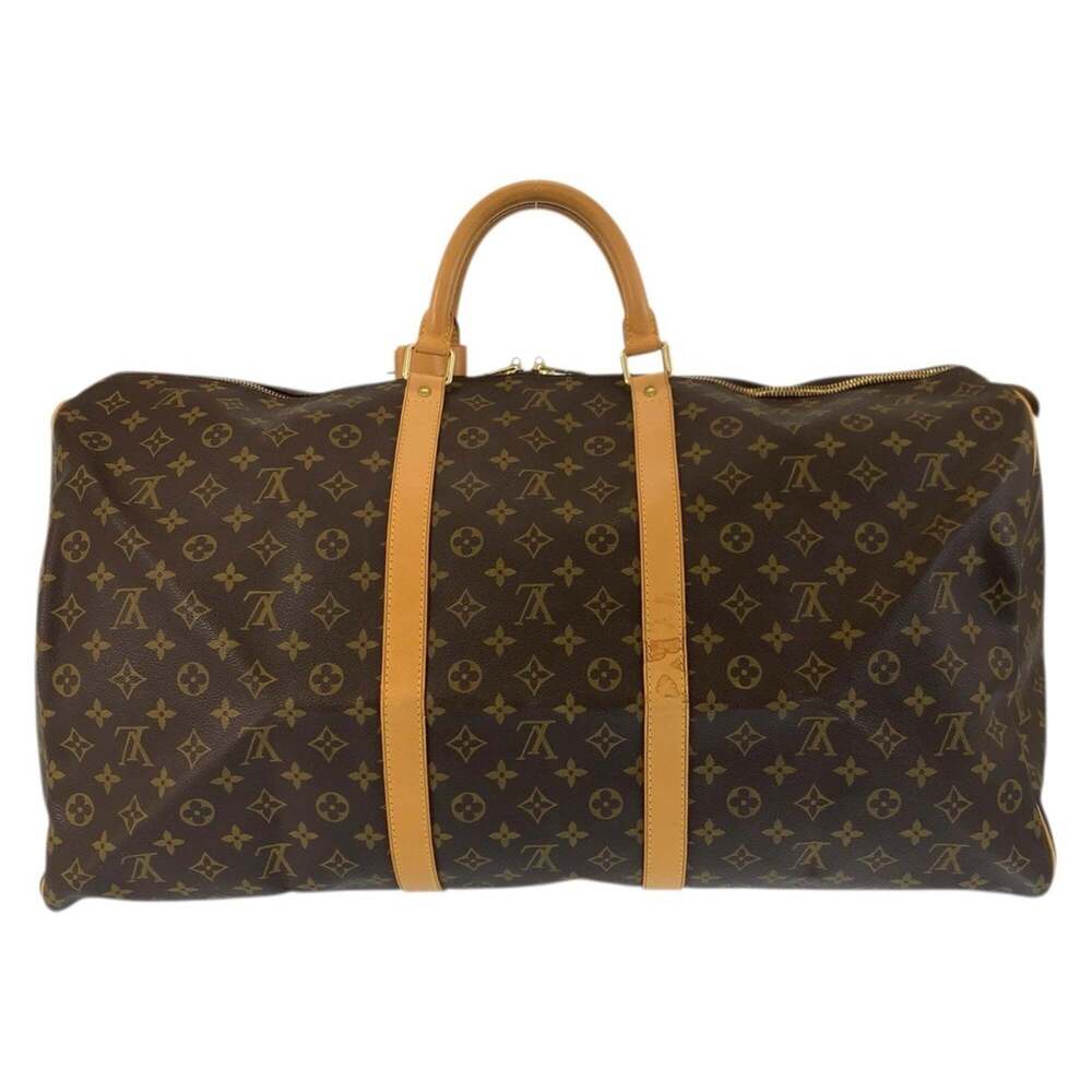 LOUIS VUITTON Brown Monogram Leather Keepall 60 Boston Bag - Picture 2 of 10